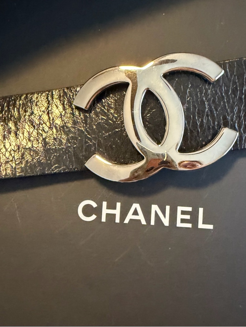 CHANEL Iconic Black Leather Women’s Belt - Picture 6 of 7